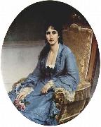 Francesco Hayez Portrait of Antonietta Negroni Prati Morosini, Oval oil painting on canvas